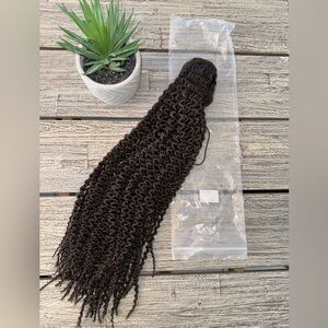Women's Deep Wave Curly Crochet Hair 22" Extension Ponytail, Dark Brown